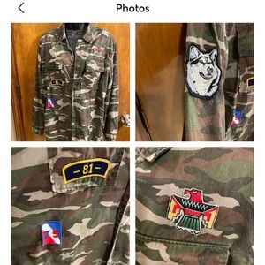 Forever 21 Camouflage jacket with patches